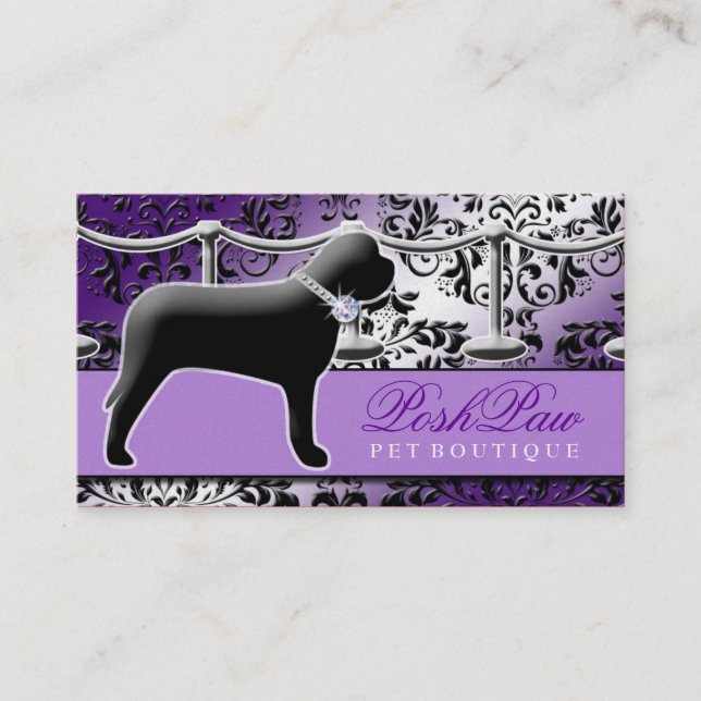 311 Posh Pet Purple Business Card (Front)