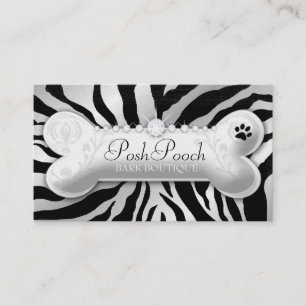 311 Posh Pooch Pink Zebra "Silver" Business Card