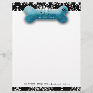 311 Posh Pooch Teal Pitch Bark Custom Letterhead