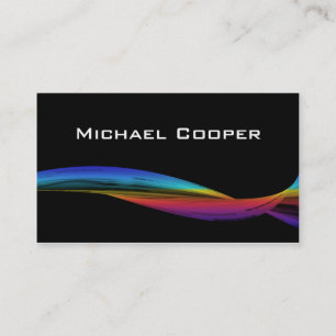 311 Professional Rainbow Wave Business Card Black