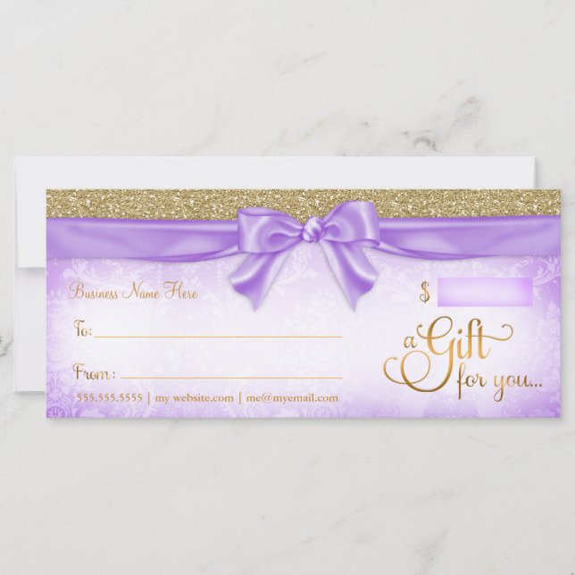 311 Purple Faux Glitter Gift Certificate (Front)