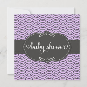 311 Purple & Grey Dotted Rainbow Baby Shower Invitation