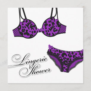 311 Purple Leopard Lingerie Set Invitation