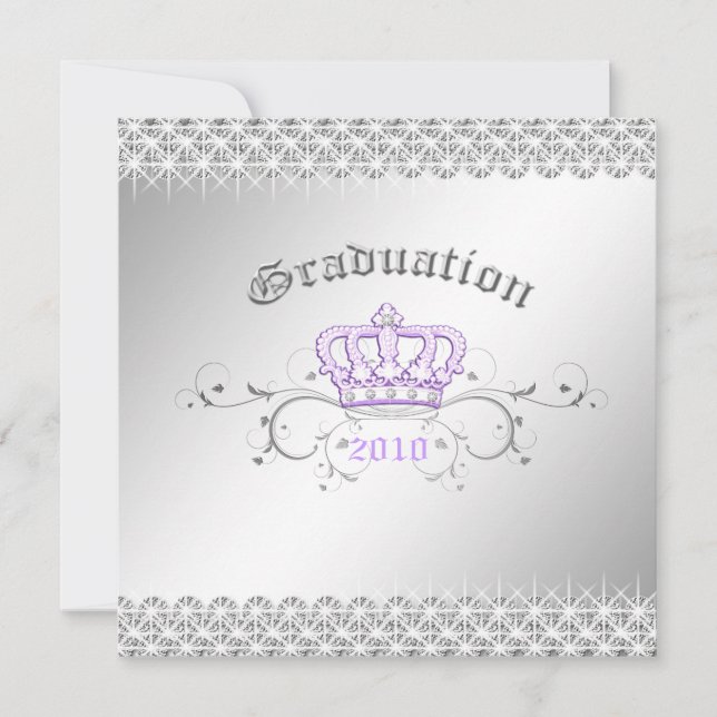 311-Queen for a Day | Graduation Party Lilac Invitation (Front)