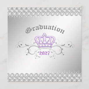 311-Queen for a Day   Graduation Party Lilac Invitation
