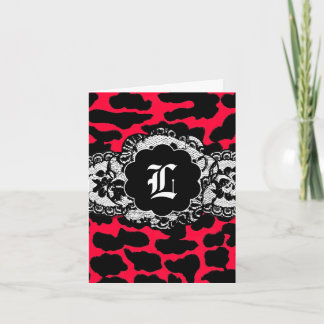 311-Racy Red Leopard Lace Thank U Card