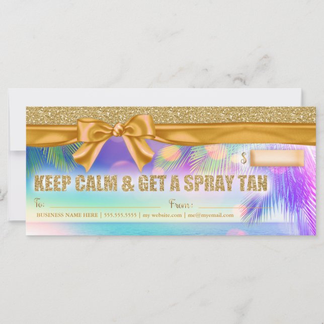 311 Radiant Palm Spray Tan Gift Certificate (Front)