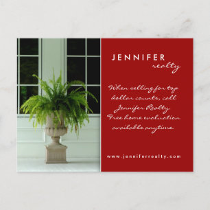 311 Real Estate Postcards Green Fern House Red