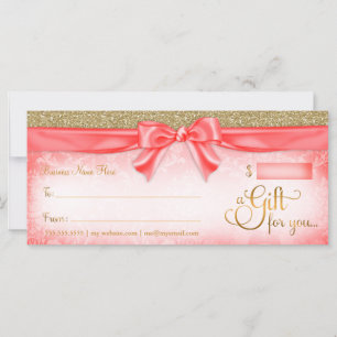 311 Red Faux Glitter Gift Certificate