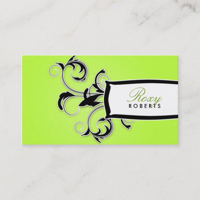 311 Roxy Lime and Black Business Card (Front)