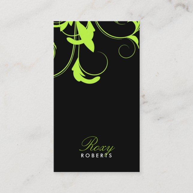 311-Roxy Solid |  Lime and Black Business Card (Front)