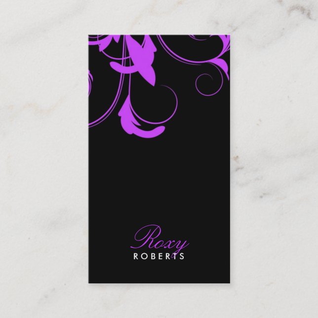 311 Roxy Solid Purple and Black Business Card (Front)
