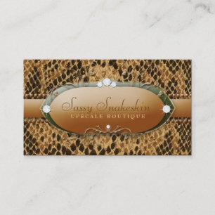 311 Sassy Snakeskin - Gold & Green Business Card