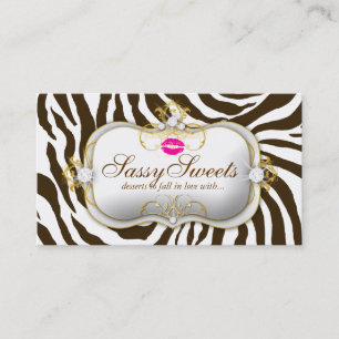311 Sassy Sweets Zebra Business Card
