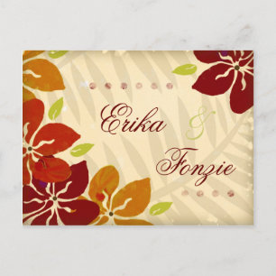 311-SAVE THE DATE VINTAGE 2 TROPICAL STYLE ANNOUNCEMENT POSTCARD