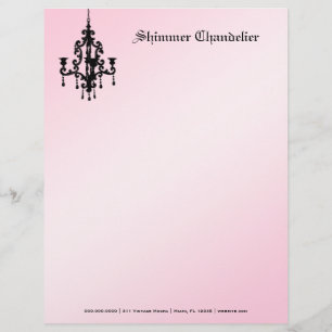 311-Shimmer Chandelier Pink 2 Personalised Letterhead