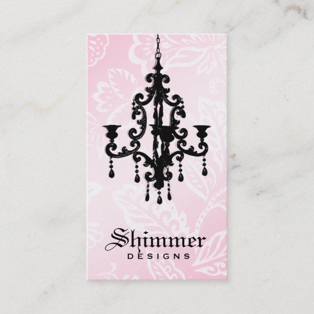 311-Shimmer Chandelier Pink Business Card (Front)