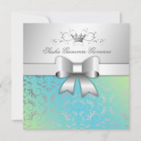 311-Silver Divine Bow | Turquoise Lime Sweet 16