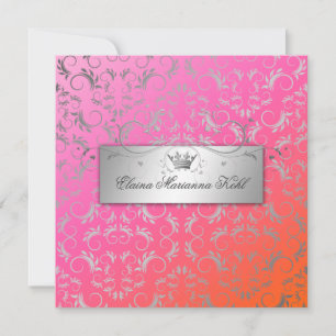 311-Silver Divine Dreamsicle Sweet 16 Invitation