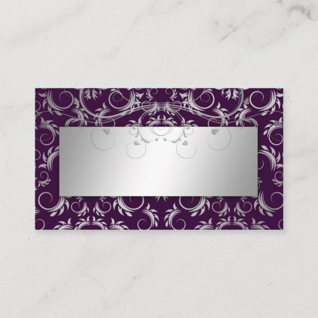 311 Silver Divine Eggplant Place Card (Front)