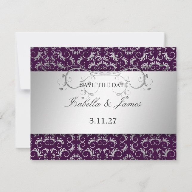 311 Silver Divine Eggplant Save the Date (Front)