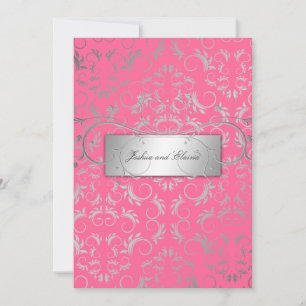 311-Silver Divine Luscious Pink Invitation