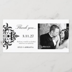 311-Simplisticly Elegant Damask Thank You Card