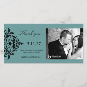 311-Simplisticly Elegant Damask Thank You Card