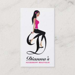 311-Sittin' Pretty Monogram   Initial Business Card