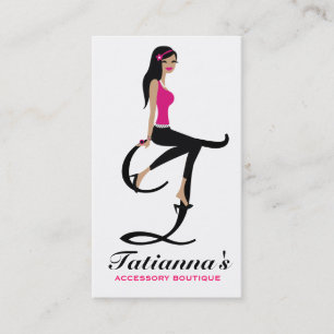 311-Sittin' Pretty Monogram Initial Business Card