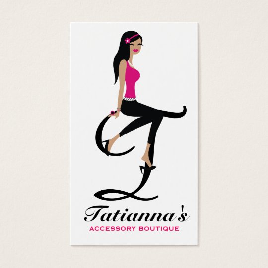 311-Sittin' Pretty Monogram | Initial Business Card