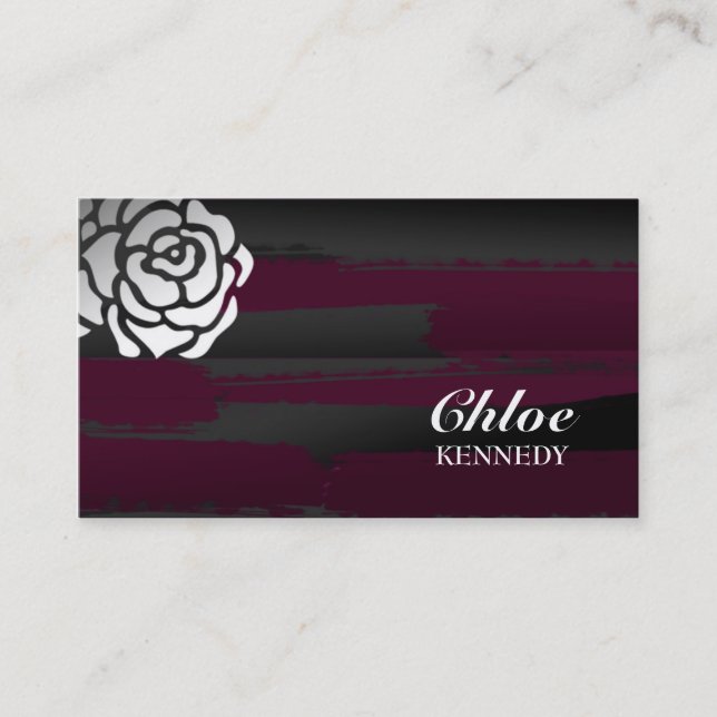 311-SMASHING ROSE DEEP MAROON BUSINESS CARD (Front)