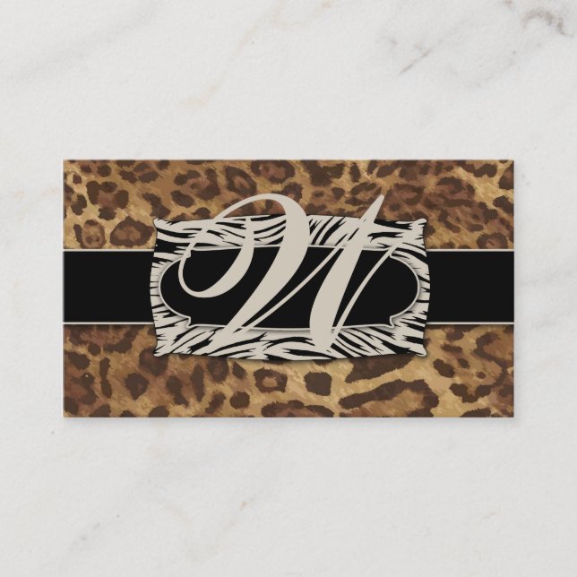 311 Sophisticated Jungle Leopard 2 Business Card (Front)