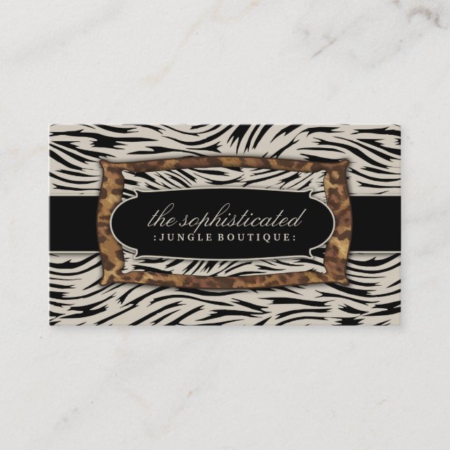 311 Sophisticated Jungle Zebra Business Card (Front)