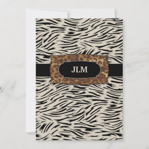 311-Sophisticated Jungle Zebra Invitation