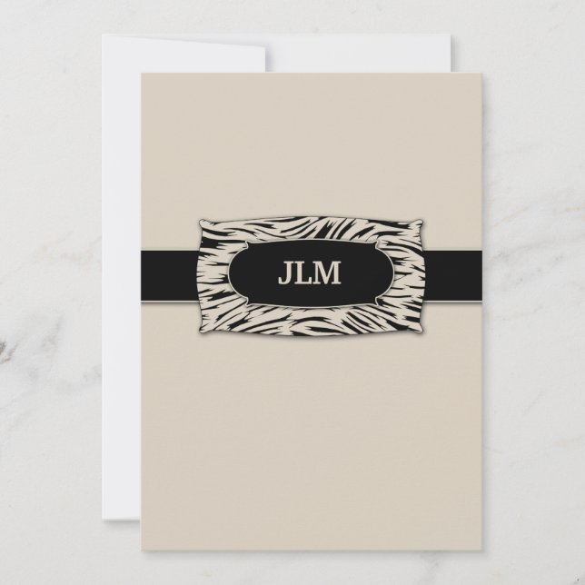 311-Sophisticated Jungle Zebra Invitation (Front)