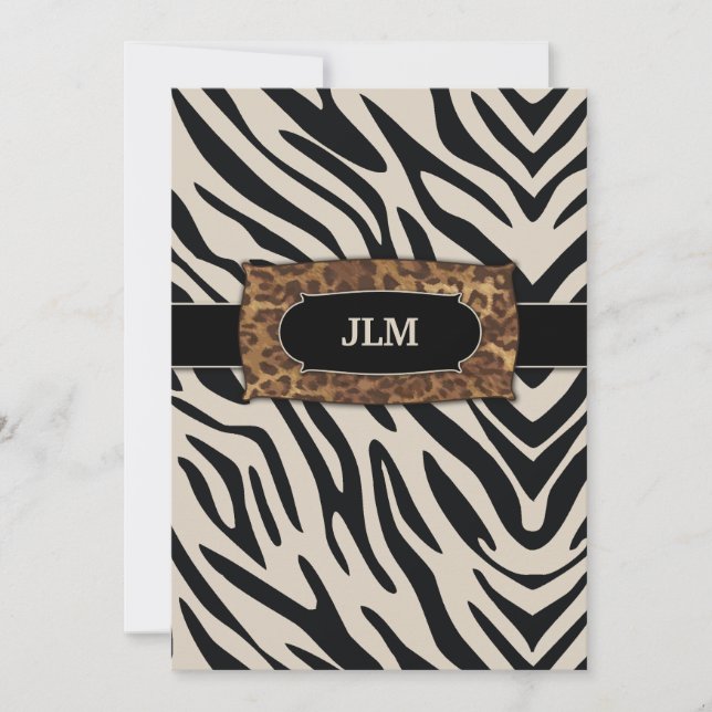 311-Sophisticated Jungle Zebra Invitation (Front)