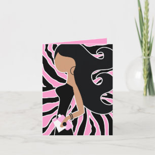 311-Spa Fashionista Long Pink Zebra Thank You Card