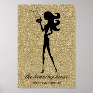 311 Spray Tan Fashionista Poster Faux Glitter