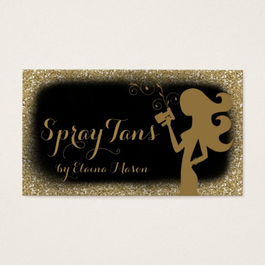 311 Spray Tan Girl Gold Glitter Black Business Card