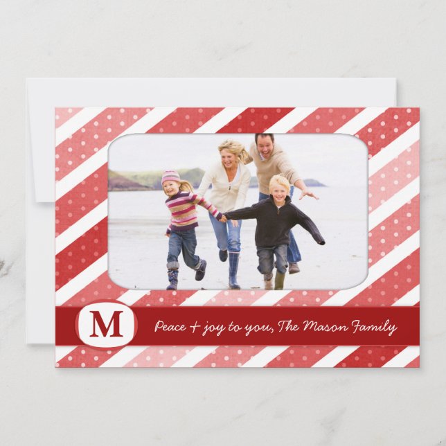 311 Stripes & Dots Holiday Photo Card (Front)