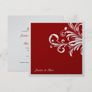 311-Swanky Swirls Rouge Metallic Invitation