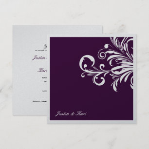 311-Swanky Swirls Trim_Eggplant Metallic Invitation