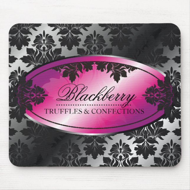 311-Sweet Blackberry Truffle Damask Mouse Mat (Front)