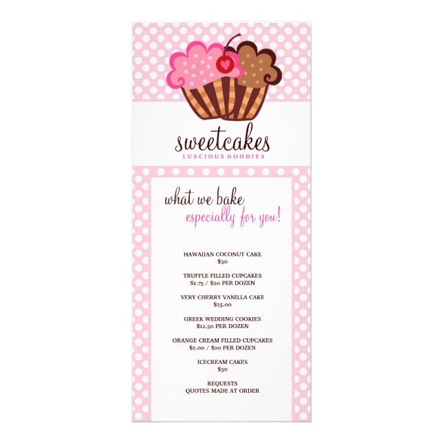 311 Sweet Cakes Cupcake Rackcard Rack Card (Front)