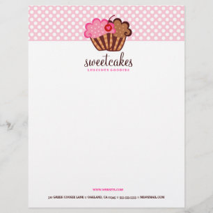 311-Sweet Cakes Cupcake Stationary Custom Letterhead