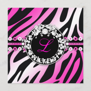 311-Sweet Floral Zebra Invitation