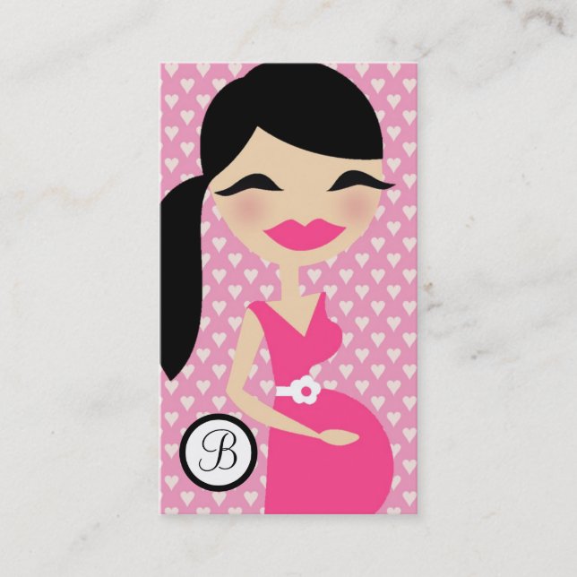 311 SWEET LETITIA HOTT PINK BRUNETTE BUSINESS CARD (Front)