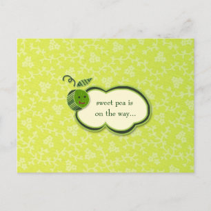 311 SWEET PEA BABY SHOWER INVITATION POSTCARD