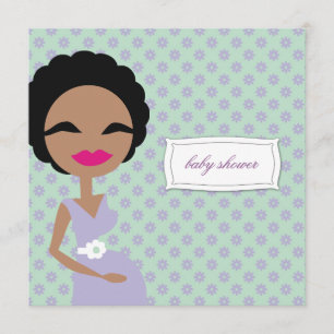 311-Sweet Pregnant Mummy Zebra - Ethnic Invitation